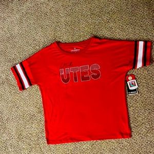 Utah Utes Womens M Red Tshirt with rhinestones